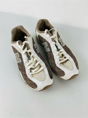 New Balance 442 Women's Sneakers CW442TF Argyle Tan Light Blue White Size 6.5
